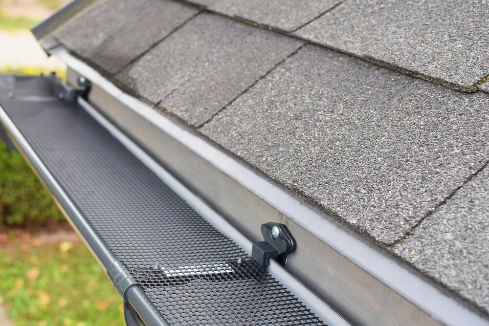 up close view of installed gutter guard