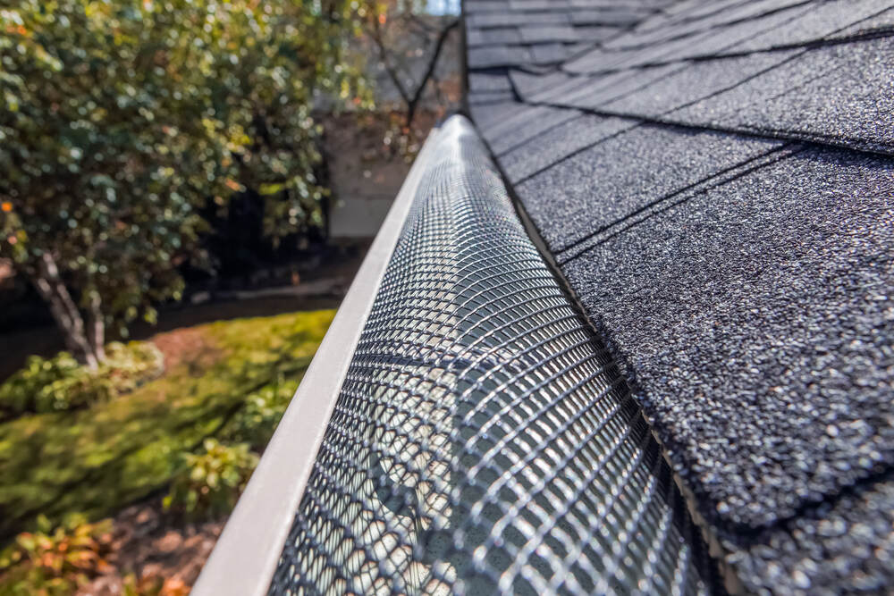 up close view of installed gutter guard